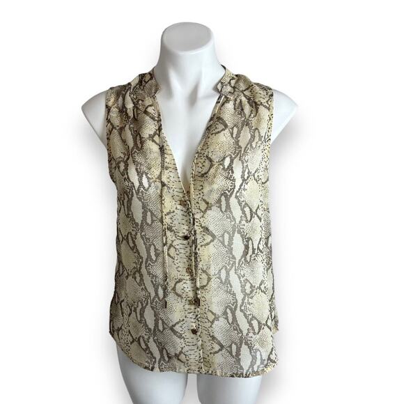 H&M Blouses Set of 2 Sleeveless Button Front Sheer Chiffon Tunic Top Size 10 New - Picture 3 of 16